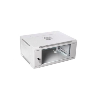 DIGITUS Mrežni ormar 6U, zidni, 19", dimenzije 600x450mm, staklena vrata, sivi